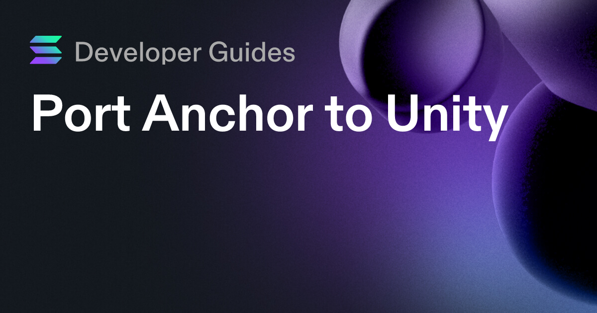 Port Anchor to Unity